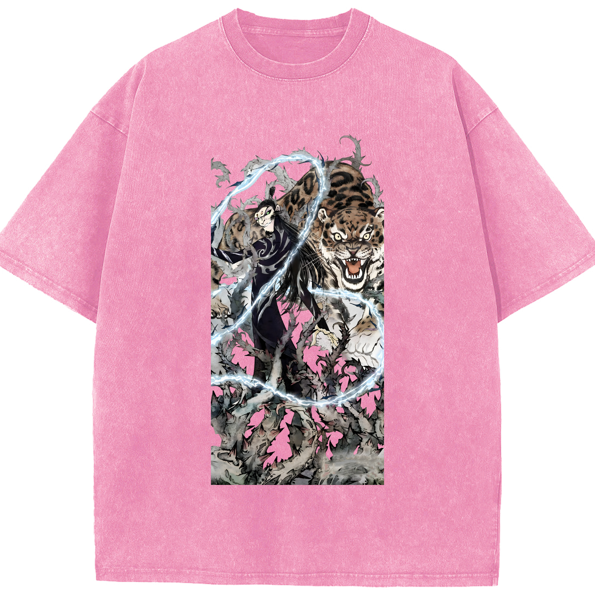 Ne Zha 2 ナタ 魔童の大暴れ 綿100% ヴィンテージ風 半袖Tシャツ（フロントプリント）
